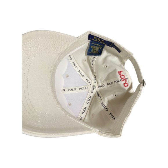 NWT Polo Ralph Lauren Off White Classic Cotton Baseball Cap Logo Embroidered - Picture 3 of 4